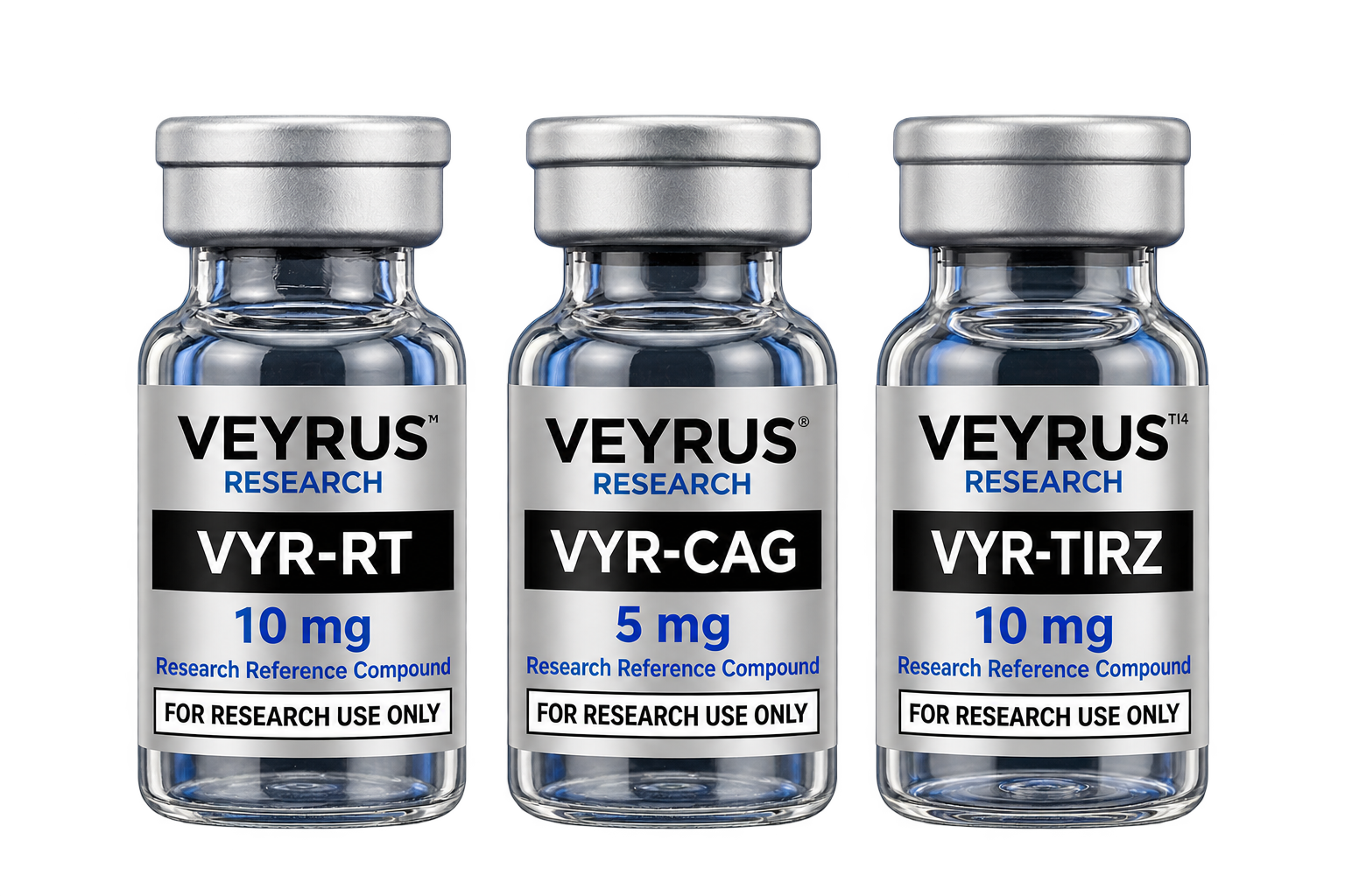 VYR-RT 10 mg, VYR-CAG 5 mg and VYR-TIRZ 10 mg